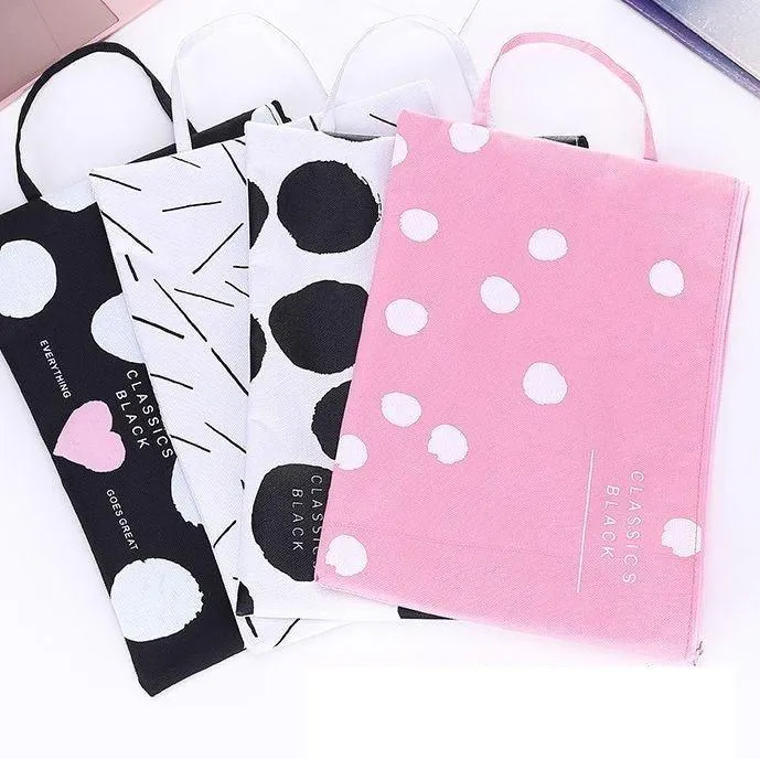 Korean Style Cute Student Office Worker Portable A4 Computer File Storage Bag Zipper Bag File Bag Tote Bag NP-H7TAF-11