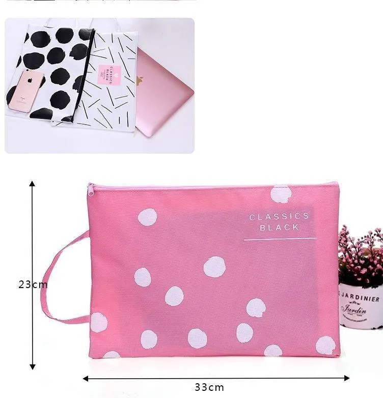 Korean Style Cute Student Office Worker Portable A4 Computer File Storage Bag Zipper Bag File Bag Tote Bag NP-H7TAF-11