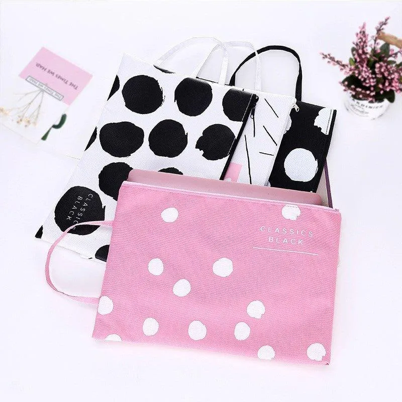 Korean Style Cute Student Office Worker Portable A4 Computer File Storage Bag Zipper Bag File Bag Tote Bag NP-H7TAF-11