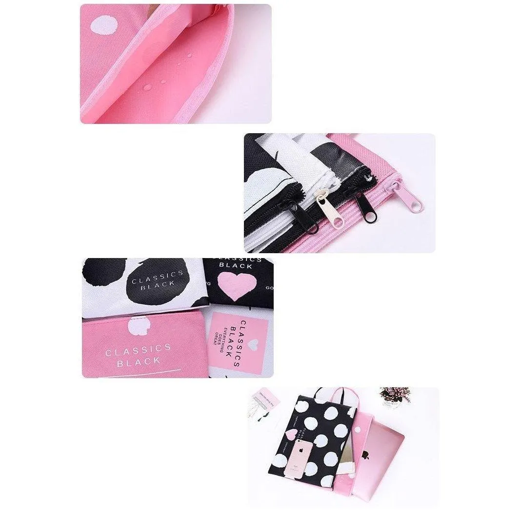 Korean Style Cute Student Office Worker Portable A4 Computer File Storage Bag Zipper Bag File Bag Tote Bag NP-H7TAF-11