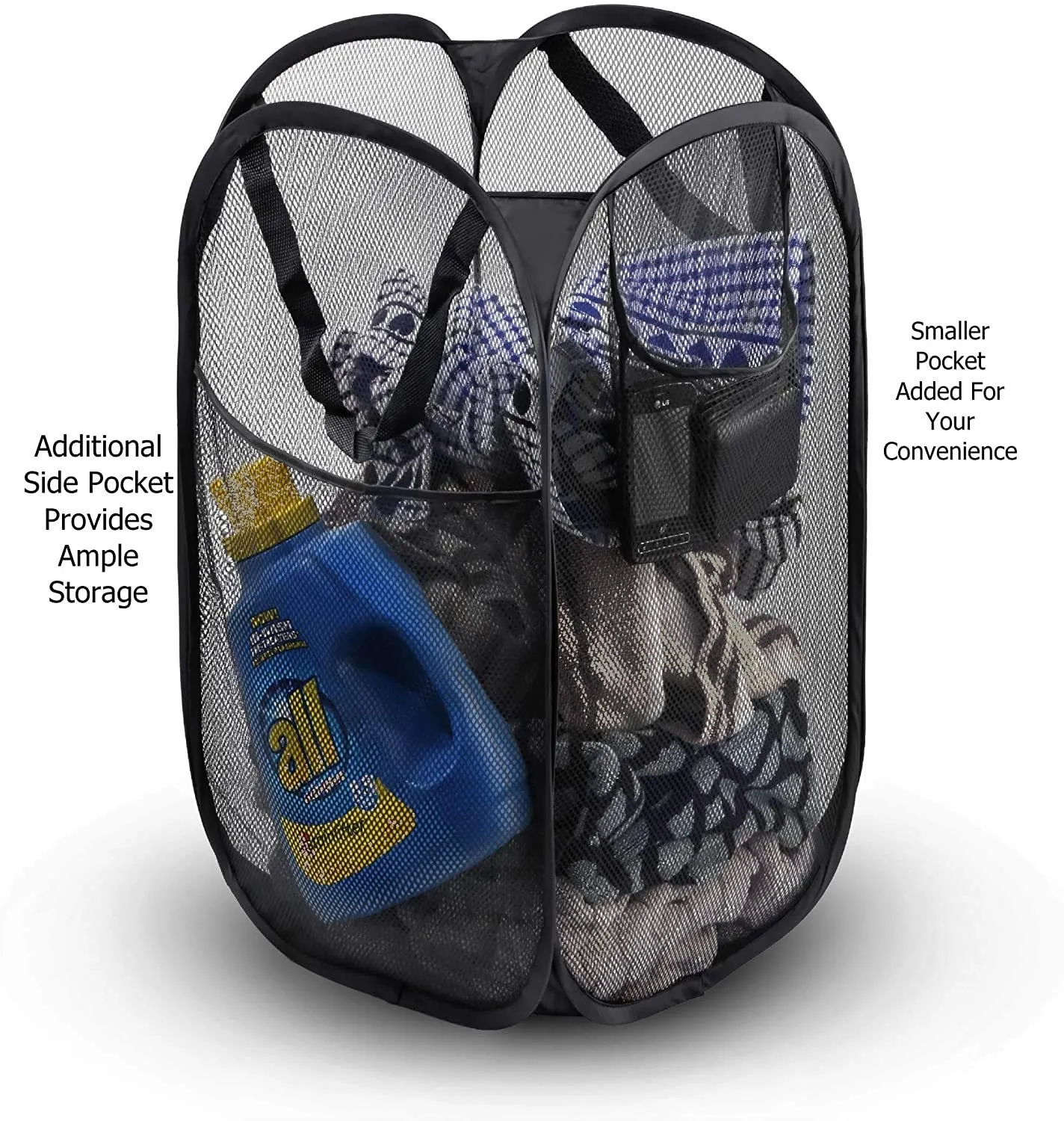 Kuber Industries Nylon Mesh Laundry Basket|Sturdy Material & Durable Handles|Netted Lightweight Laundry Bag 30 LTR (Multi) -KUBMART2756