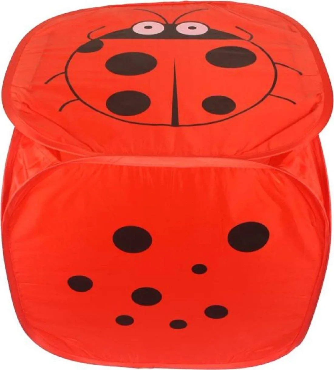 Kuber Industries Polyester Square Laundry Basket With Lid & Handles|Compact & Sturdy|Cute Cartoon Print|Size 46 x 46 x 46 CM (Multi)-CTKTC26059