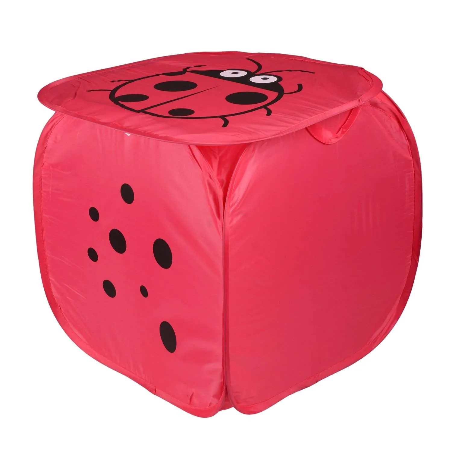 Kuber Industries Polyester Square Laundry Basket With Lid & Handles|Compact & Sturdy|Cute Cartoon Print|Size 46 x 46 x 46 CM (Multi)-CTKTC26059