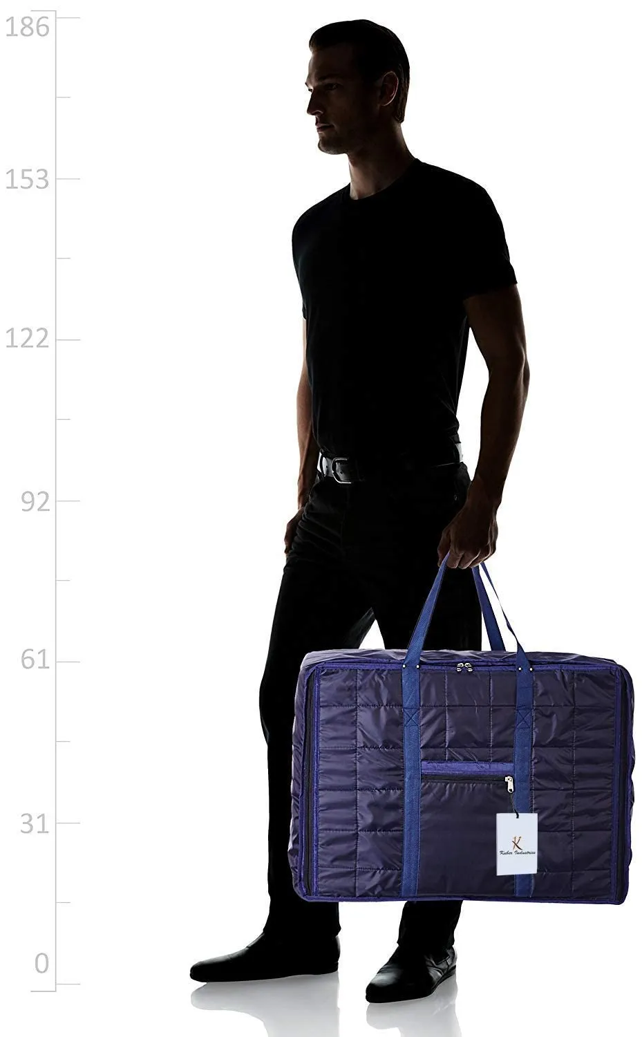Kuber Industries Rexine Underbed Storage Clothes Bag (Blue) -CTKTC8721