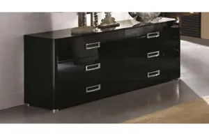 La Star Modern Black Double Dresser
