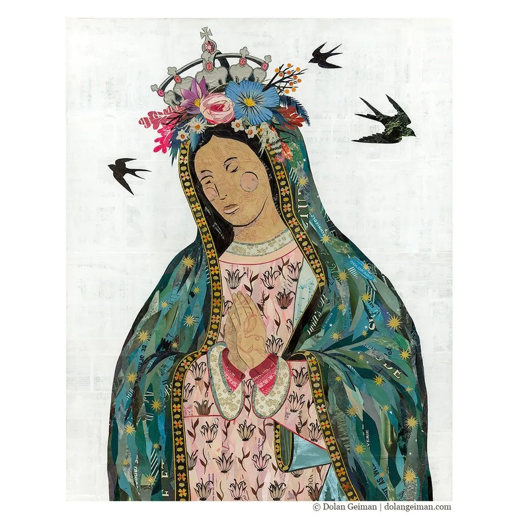 LADY OF GUADALUPE original paper collage