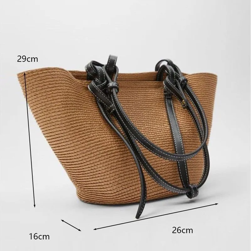 Large Capacity Rattan Handmade Beach Tote Bags Assorted Styles