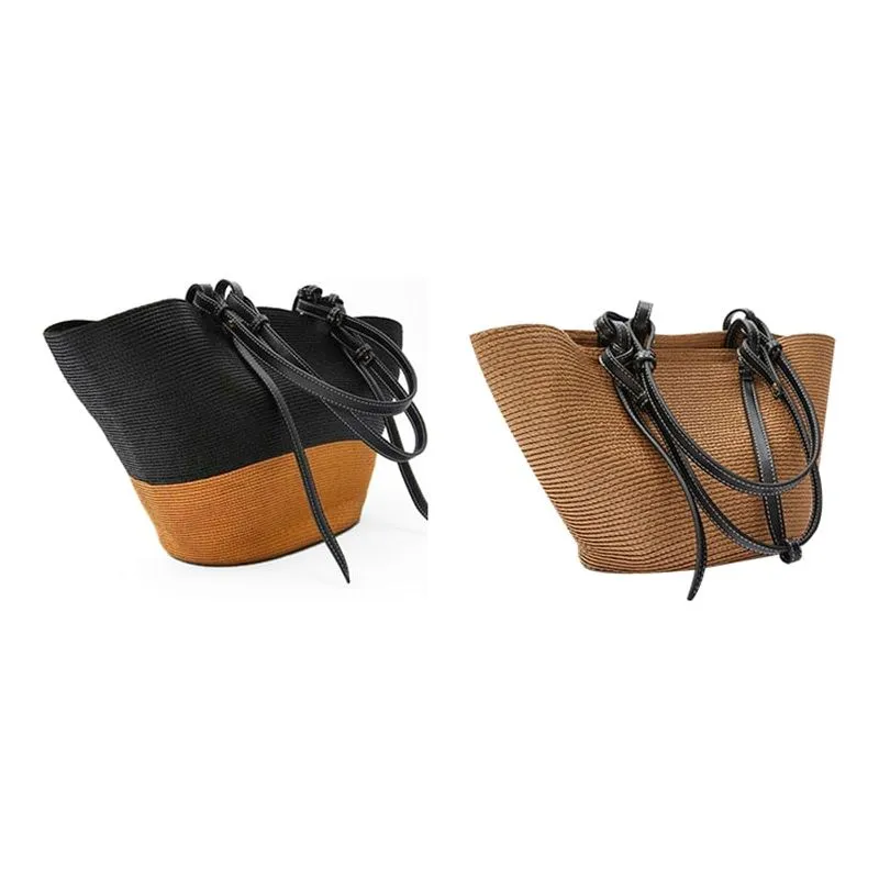 Large Capacity Rattan Handmade Beach Tote Bags Assorted Styles