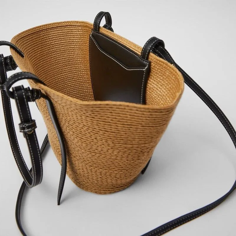 Large Capacity Rattan Handmade Beach Tote Bags Assorted Styles