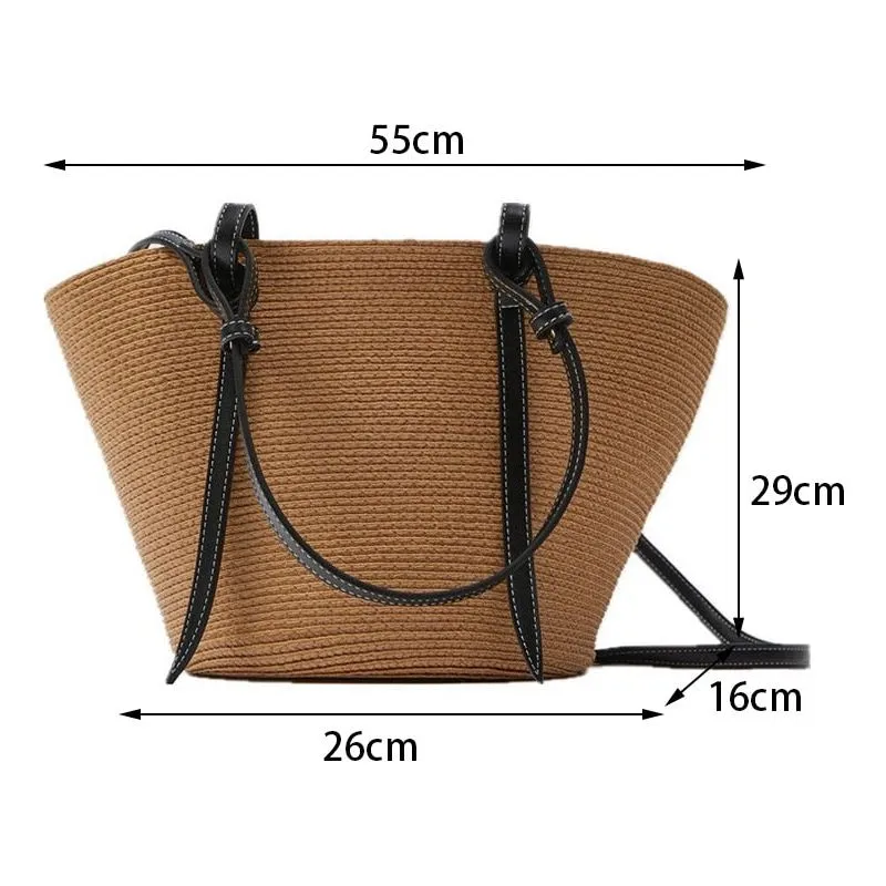 Large Capacity Rattan Handmade Beach Tote Bags Assorted Styles