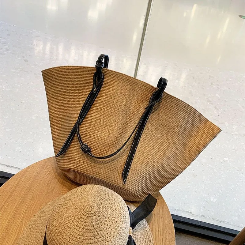 Large Capacity Rattan Handmade Beach Tote Bags Assorted Styles
