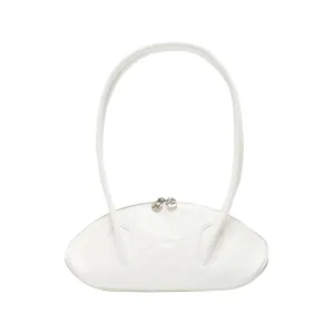 Large Dumpling Bowling Ball Underarm Bag In White