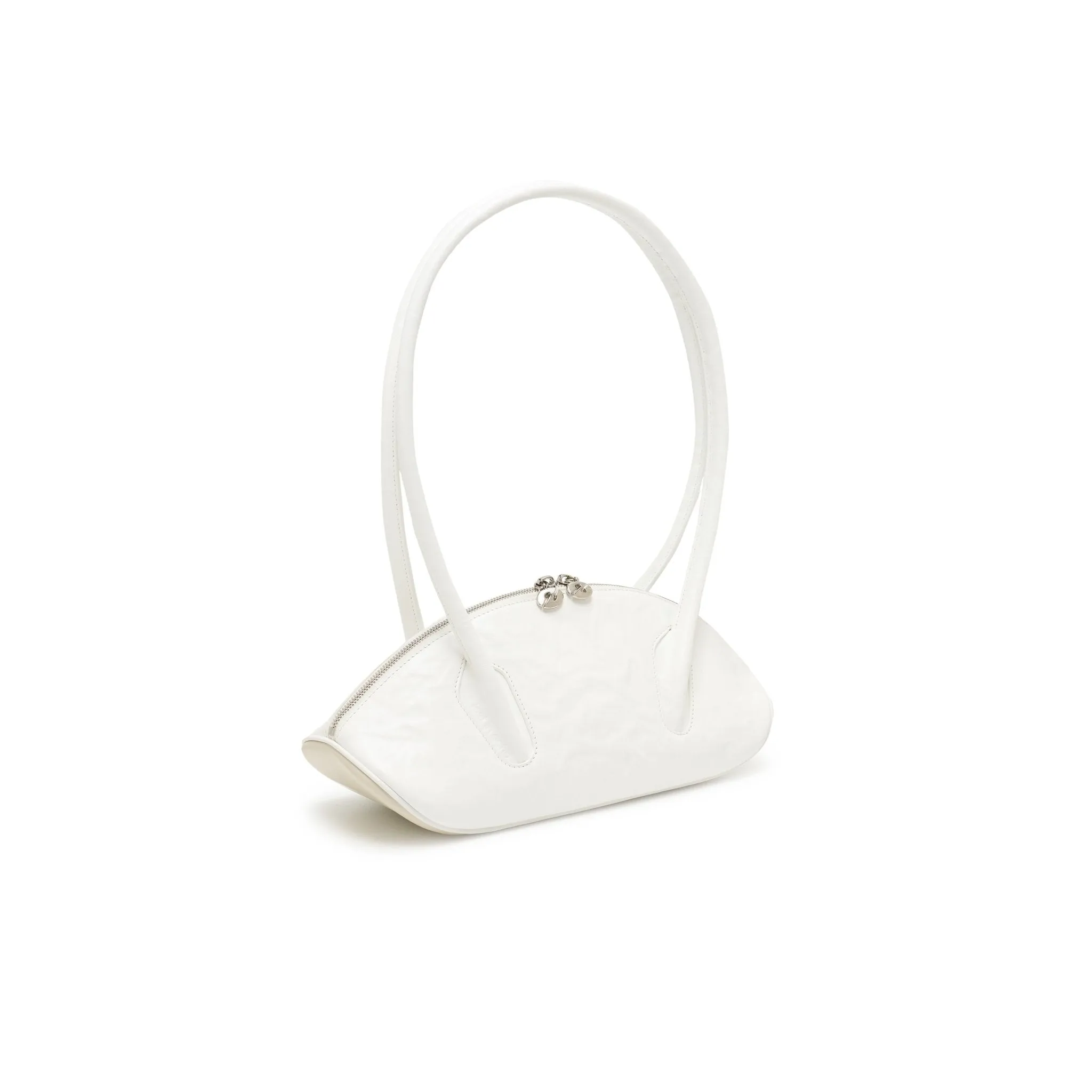 Large Dumpling Bowling Ball Underarm Bag In White
