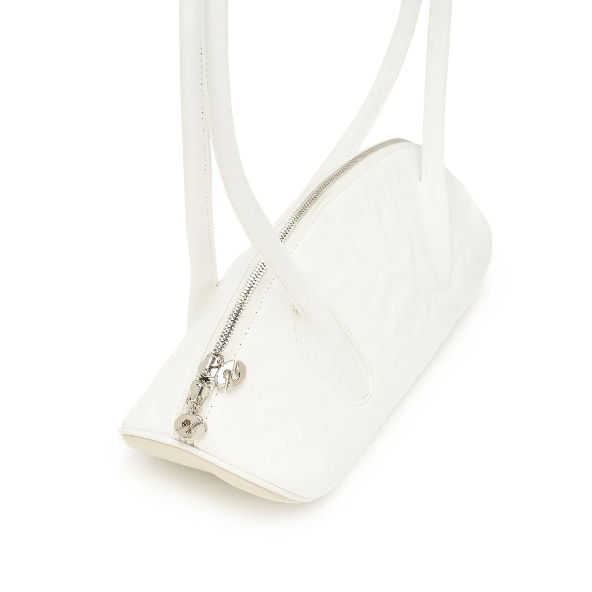 Large Dumpling Bowling Ball Underarm Bag In White