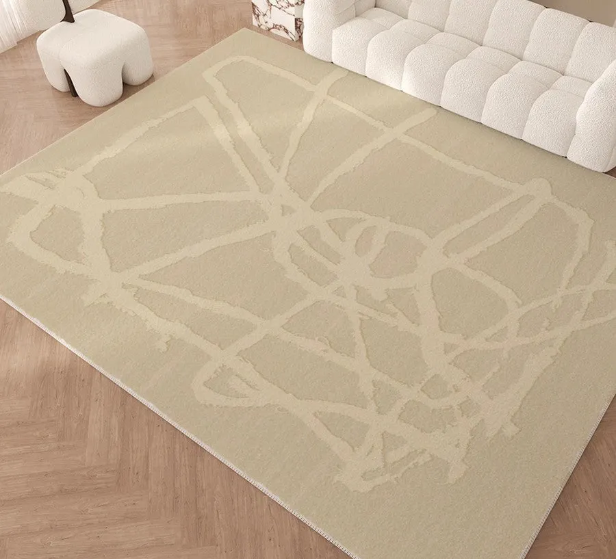 Large Modern Rugs for Living Room, Cream Modern Rugs for Bedroom, Modern Rugs for Dining Room, Abstract Geometric Modern Rugs