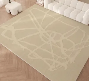 Large Modern Rugs for Living Room, Cream Modern Rugs for Bedroom, Modern Rugs for Dining Room, Abstract Geometric Modern Rugs