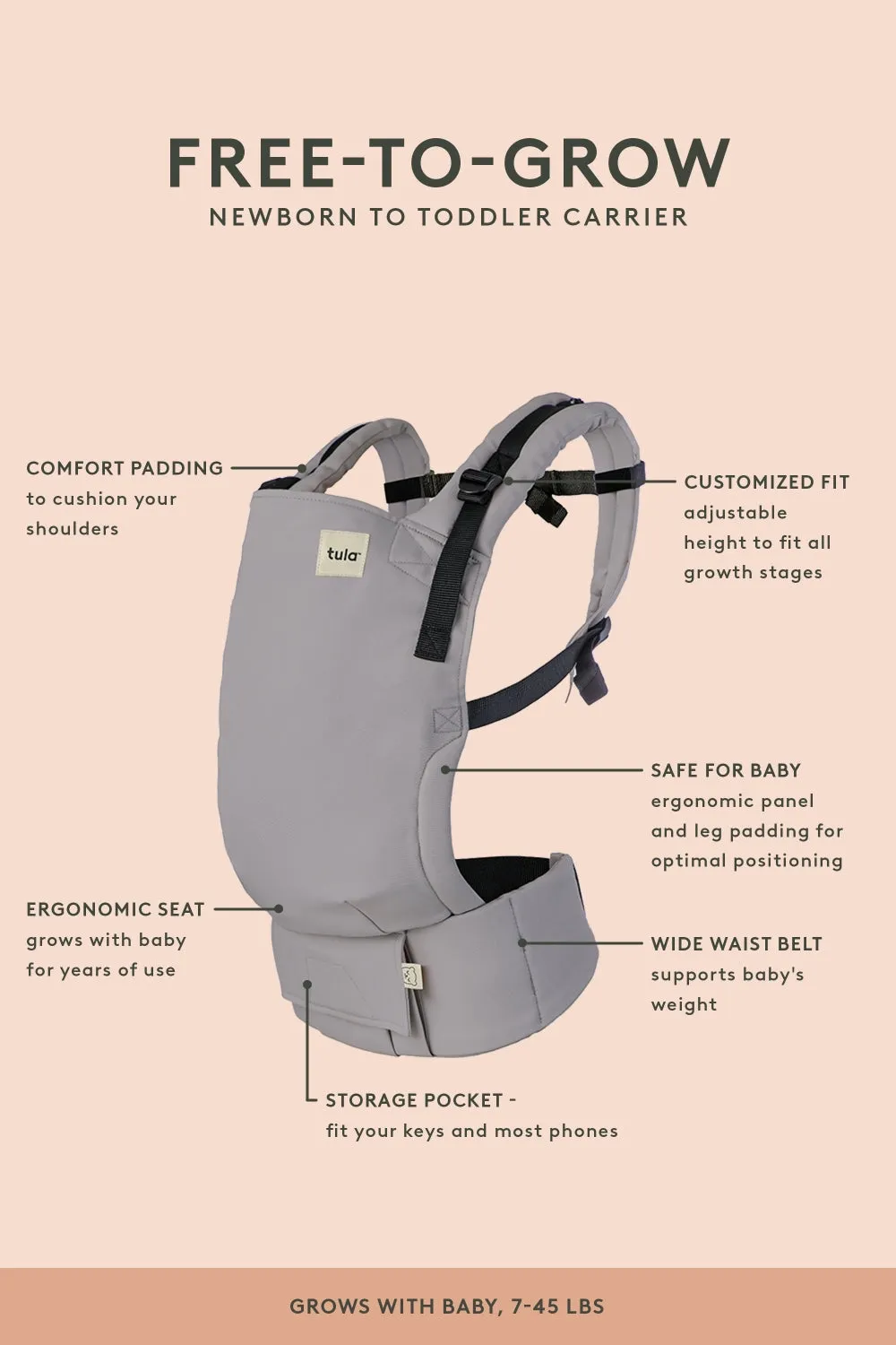 Latte - Signature Handwoven Free-to-Grow Baby Carrier
