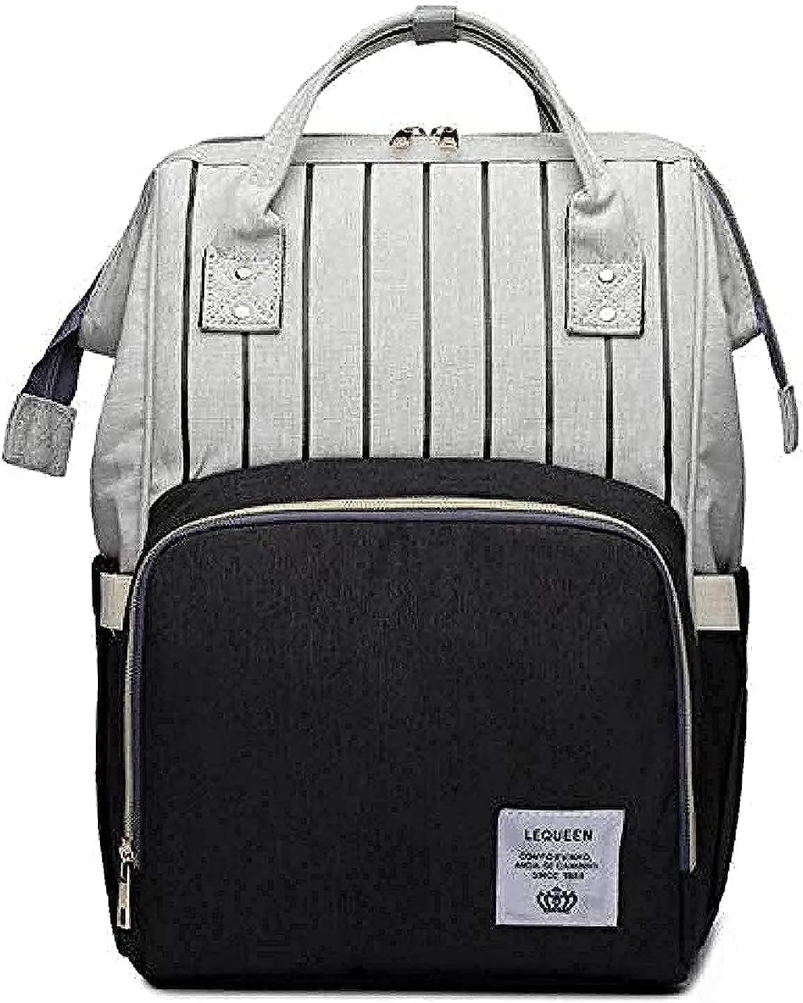 Le Queen Diaper Bag 4th Gen (striped black/gray)