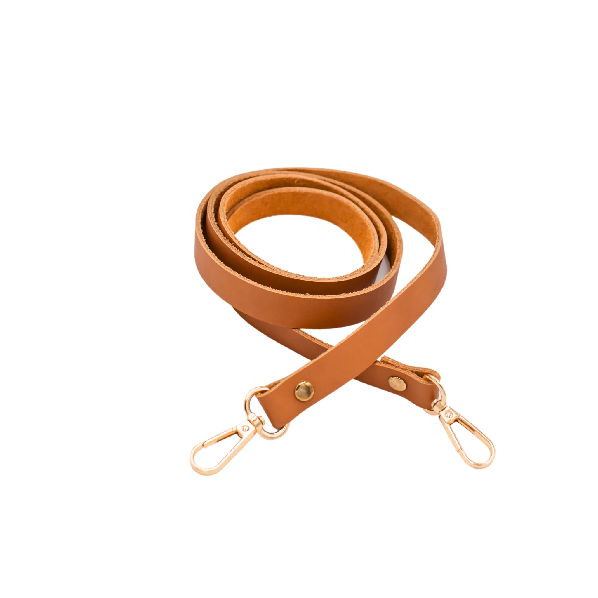 Leather Purse Strap, Brown & Gold Chain