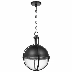 LINCOLN 1 LIGHT LG PEND MATTE BLACK