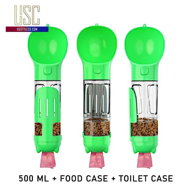 Lock & Go! 3-in-1 Dog Travel Bottle: Water, Food, Waste & More