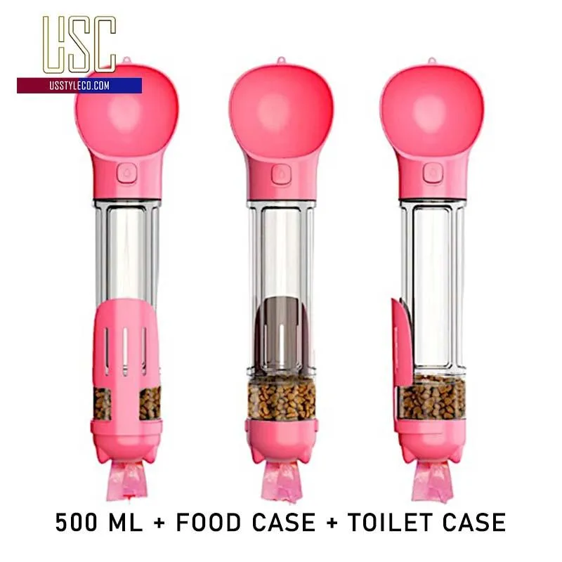 Lock & Go! 3-in-1 Dog Travel Bottle: Water, Food, Waste & More