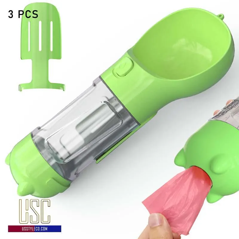 Lock & Go! 3-in-1 Dog Travel Bottle: Water, Food, Waste & More