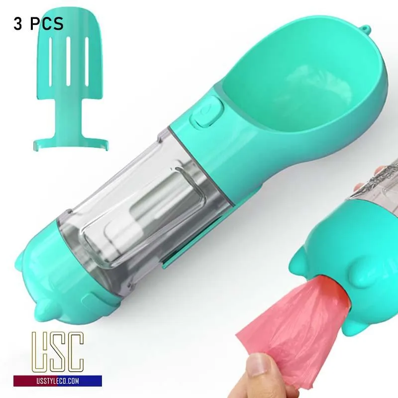 Lock & Go! 3-in-1 Dog Travel Bottle: Water, Food, Waste & More
