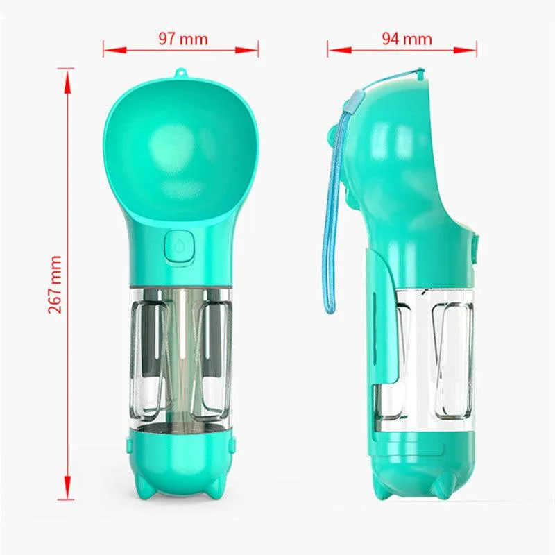 Lock & Go! 3-in-1 Dog Travel Bottle: Water, Food, Waste & More
