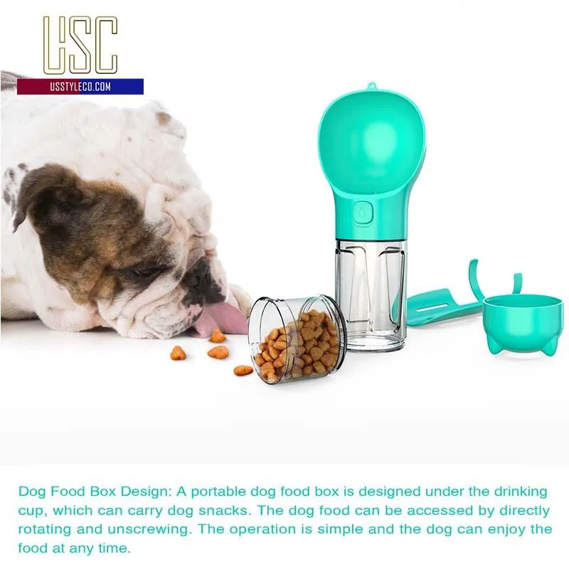 Lock & Go! 3-in-1 Dog Travel Bottle: Water, Food, Waste & More