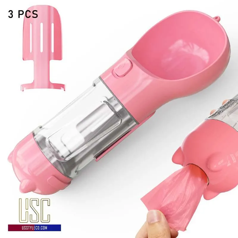 Lock & Go! 3-in-1 Dog Travel Bottle: Water, Food, Waste & More