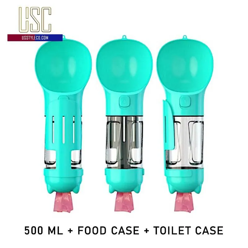 Lock & Go! 3-in-1 Dog Travel Bottle: Water, Food, Waste & More