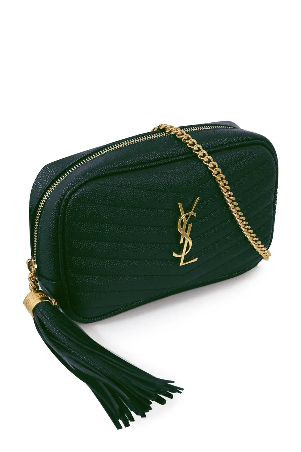 LOU MINI QUILTED CAMERA BAG | NEW VERT FONCE/GOLD