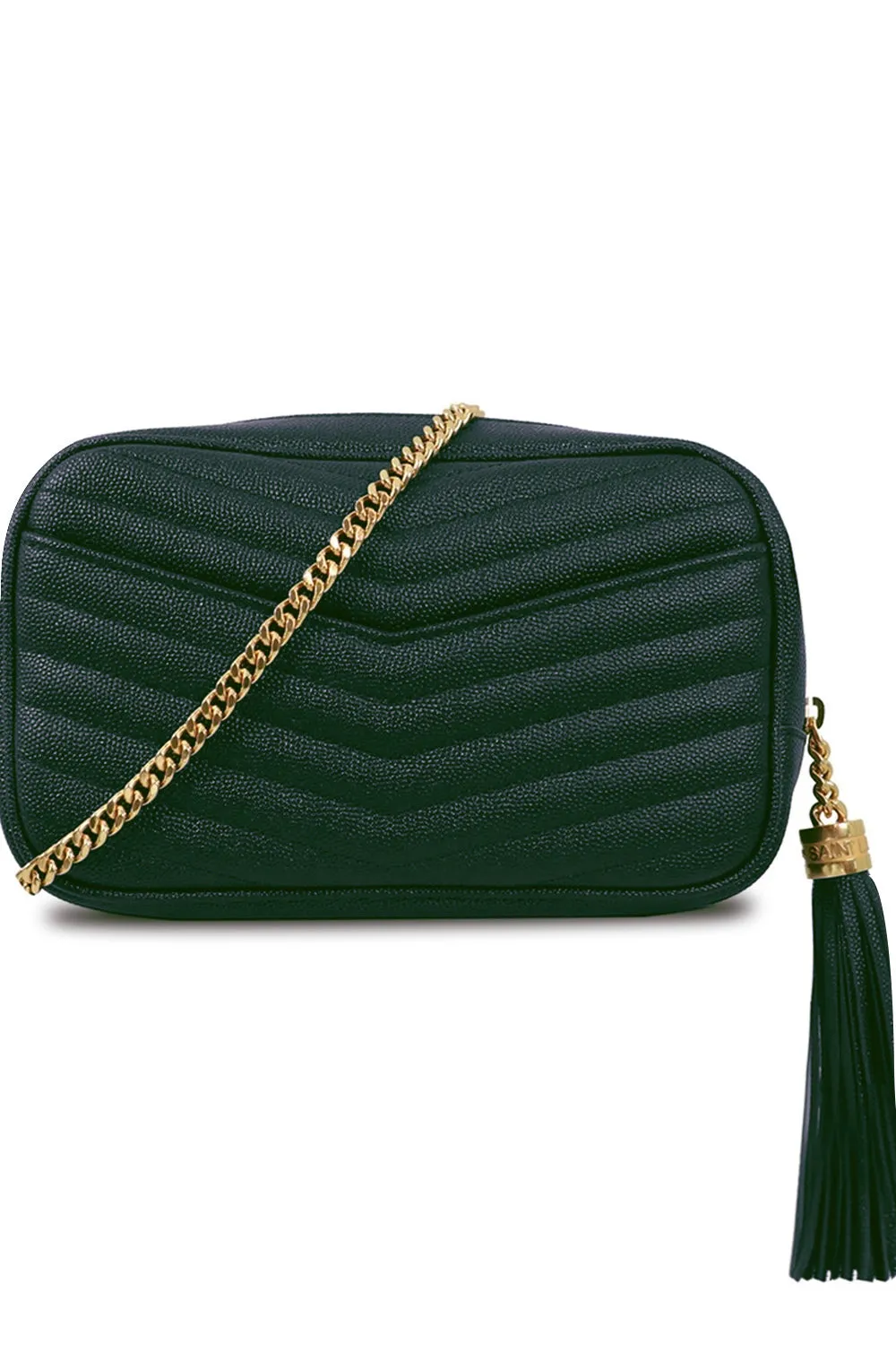 LOU MINI QUILTED CAMERA BAG | NEW VERT FONCE/GOLD