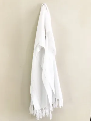 Mexican rebozo -white with silver details