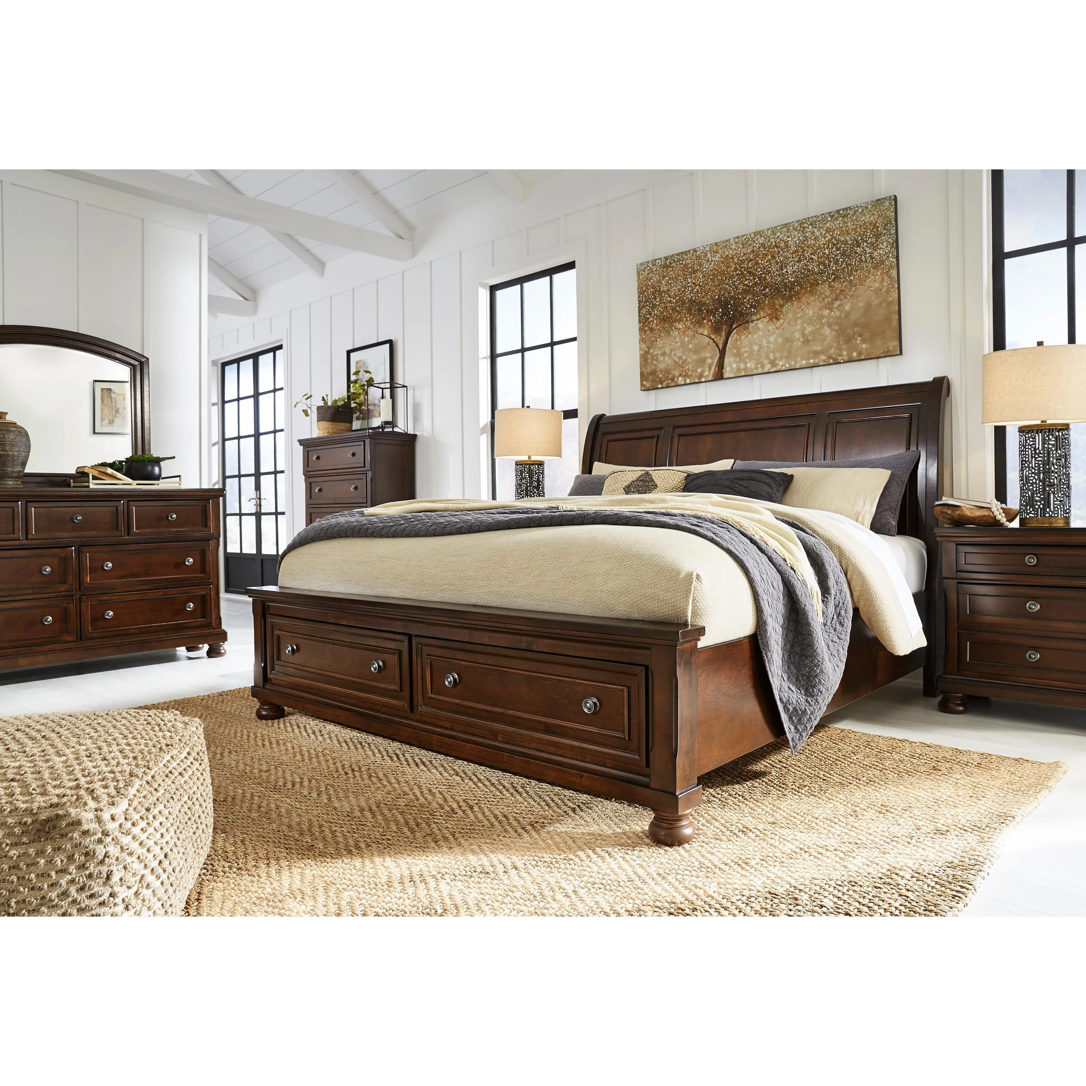 Millennium Porter B697B25 7 pc Queen Storage Sleigh Bedroom Set
