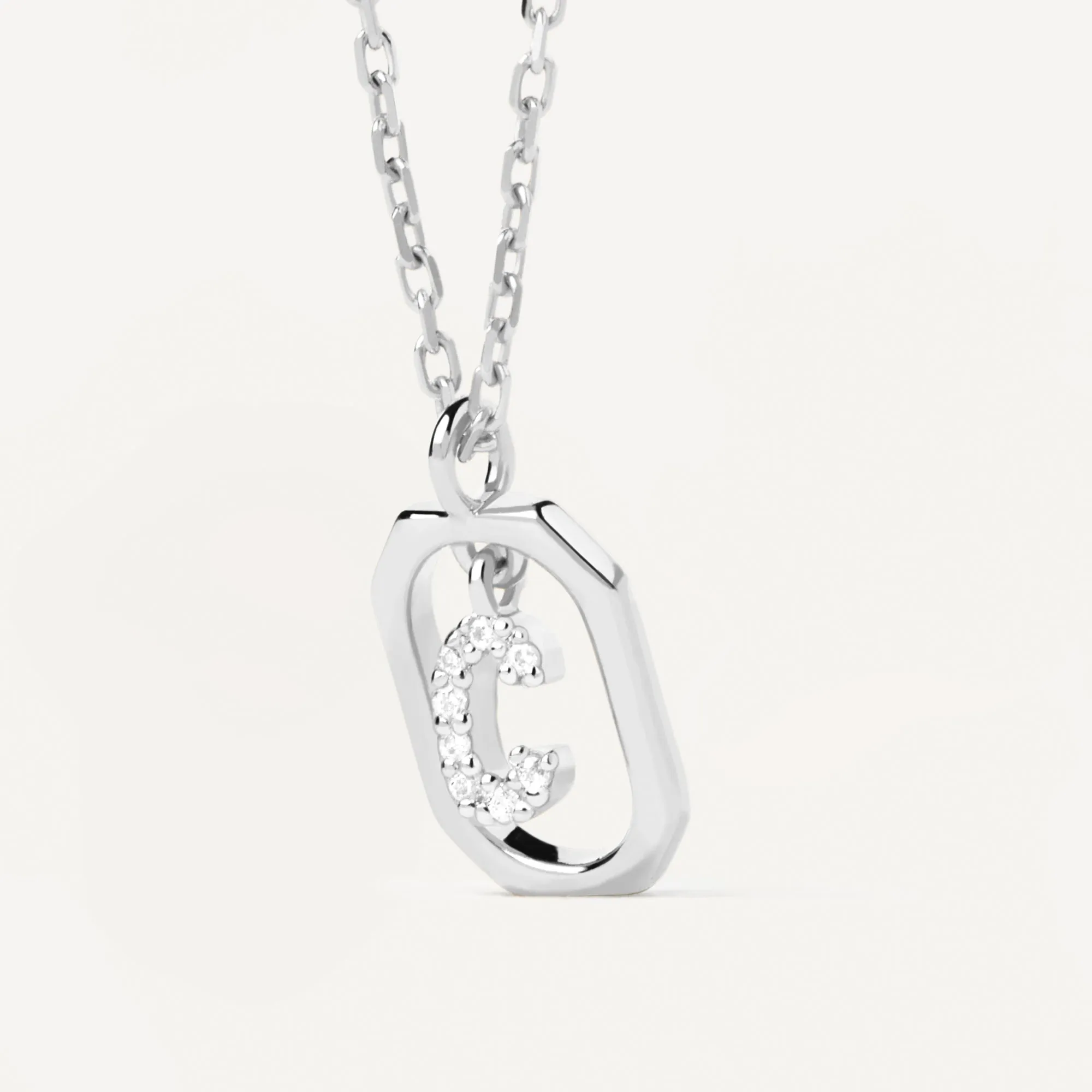 Mini Letter C Silver Necklace