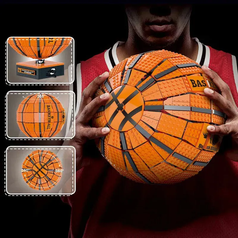 MOC Creator Idea Expert Rotating Basketball Bricks Toy