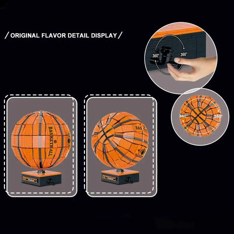 MOC Creator Idea Expert Rotating Basketball Bricks Toy