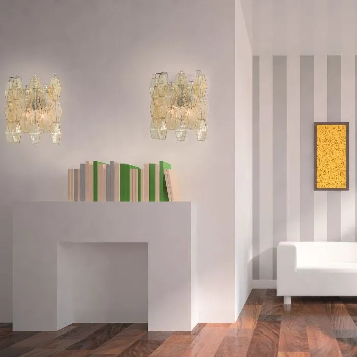 Modern Mid-Century Murano Glass Polyhedral Wall Light