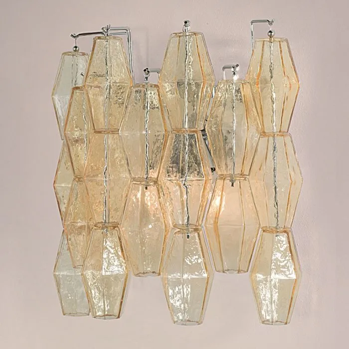 Modern Mid-Century Murano Glass Polyhedral Wall Light