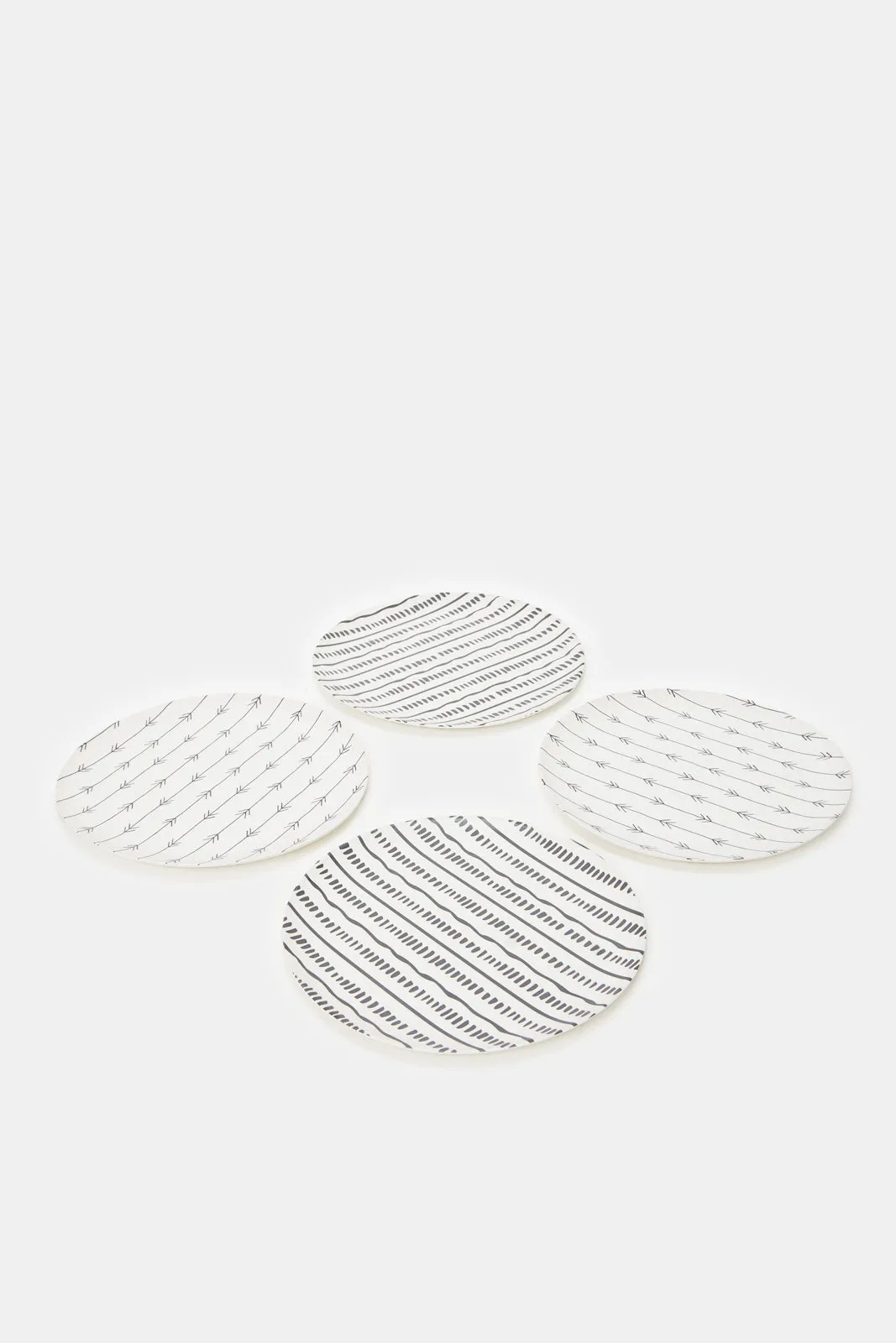 Multicolour Bamboo Dessert Plate Set (4 Piece)