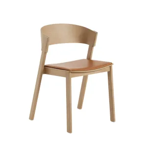 muuto | cover side chair | oak   cognac leather