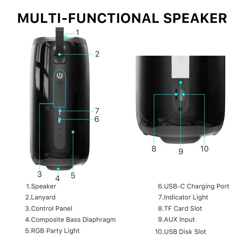 MyBat Pro Firefly Plus Bluetooth Speaker - Black