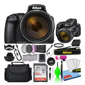 Nikon COOLPIX P1000 125x Zoom Digital Camera (26522)   64GB SD Card   Bag (Intl)