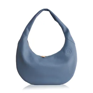 Ophelia Leather Shoulder Bag - French Blue