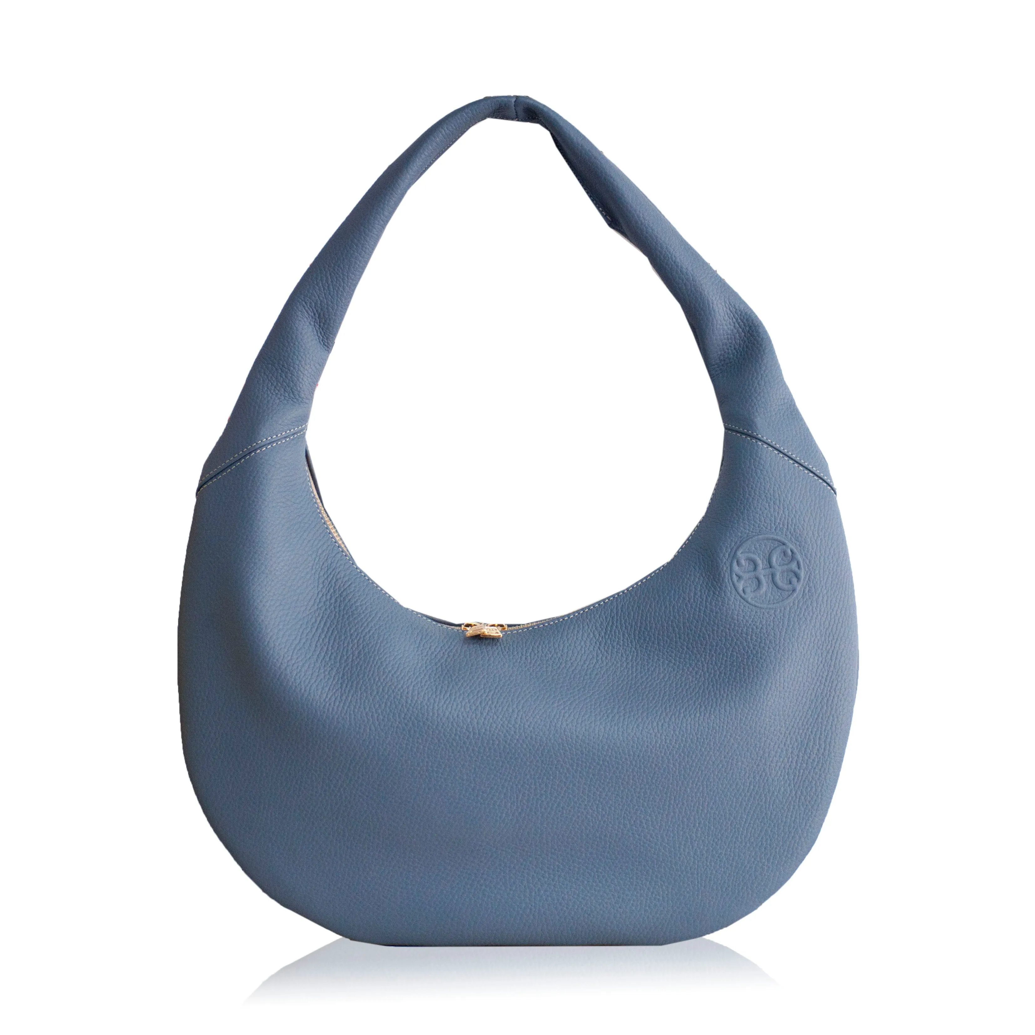 Ophelia Leather Shoulder Bag - French Blue