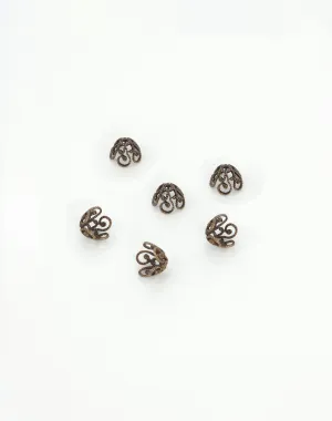 Ornate Bead Cap, 7.5mm, (6pcs)