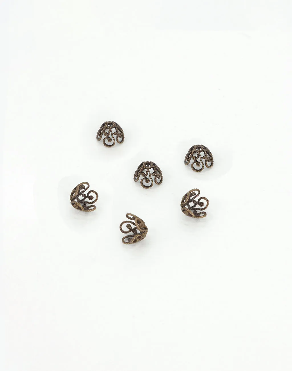 Ornate Bead Cap, 7.5mm, (6pcs)
