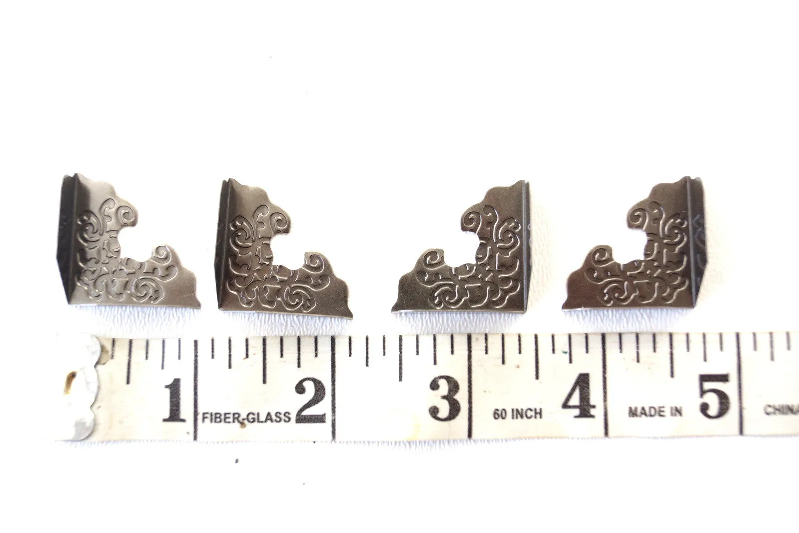 Ornate Metal Photo Corners in Antique Nickel Finish (Set of 4)